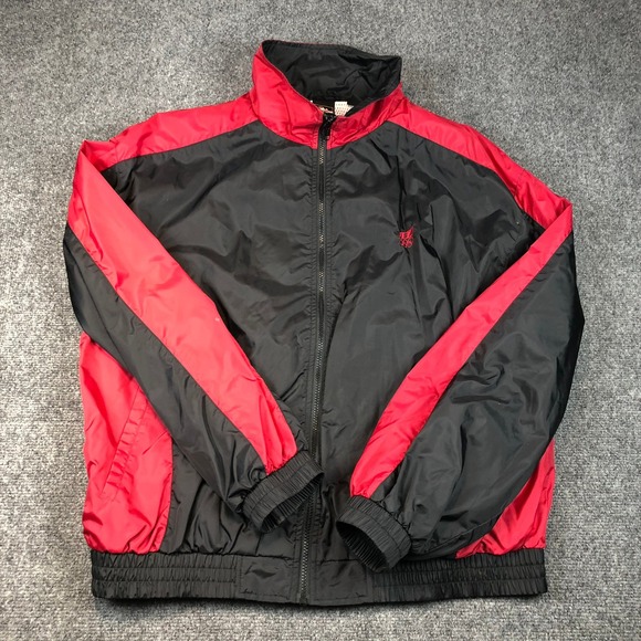 Vintage USA Olympic Track Jacket Red Black Full Zip Retro Athleisure XL - Picture 3 of 12